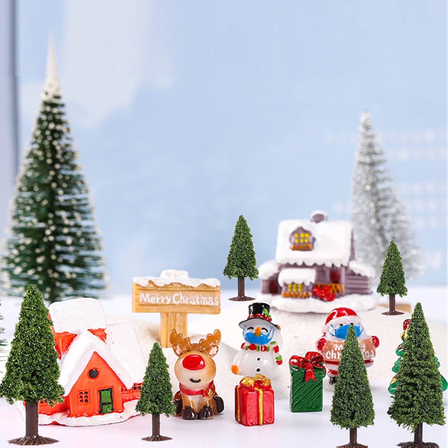 10pcs Scenery Landscape Model Trees Train Landscape Miniature Diorama Tree