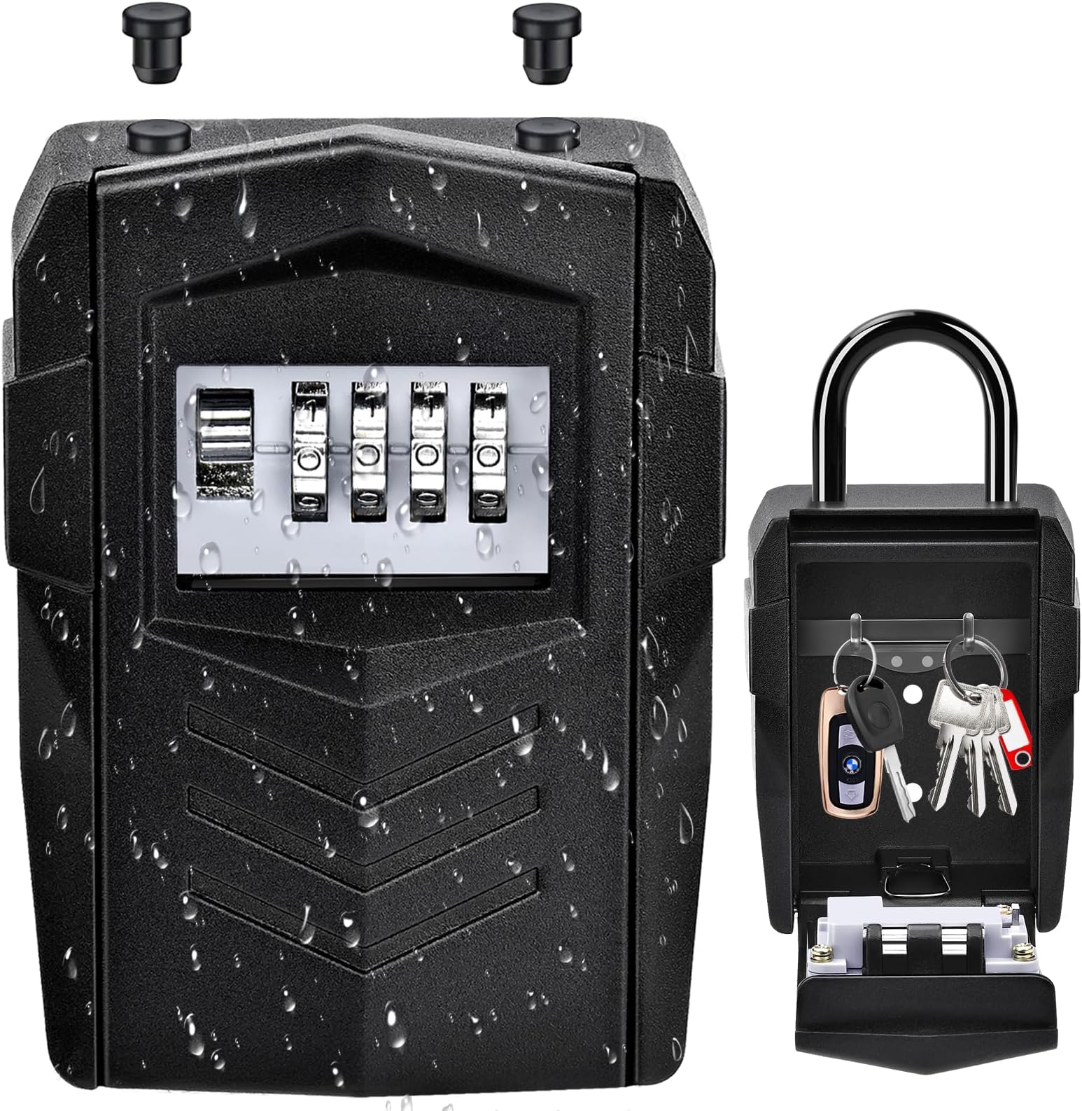 Arvoni Schlüsseltresor Mit 4-stelligem Code - Wasserdichter Schlüsselsafe Für Haus & Garten