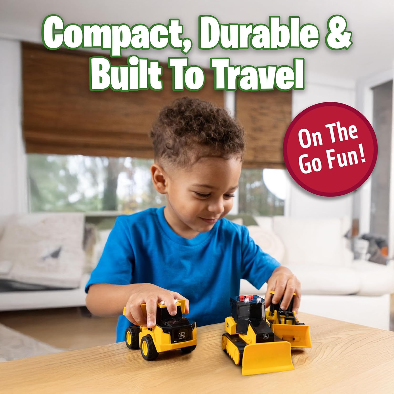John Deere 3-Pack Realistic Set Lights and Sound 5" Farm Construction Vehicles