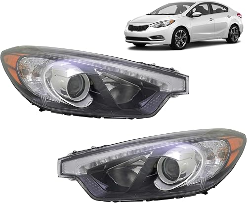 Repuesto para Kia ForteForte5Forte Koup EX 2015-2016 Certificado CAPA Conjunto de faros halógenos con bombillas izquierda y derechalado del