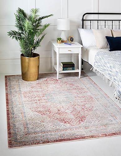 Rugs.com Alfombra Noble Collection  10 x 13 pies 5 alfombra mediana roja perfecta para salas de estar, comedores grandes, planos abiertos