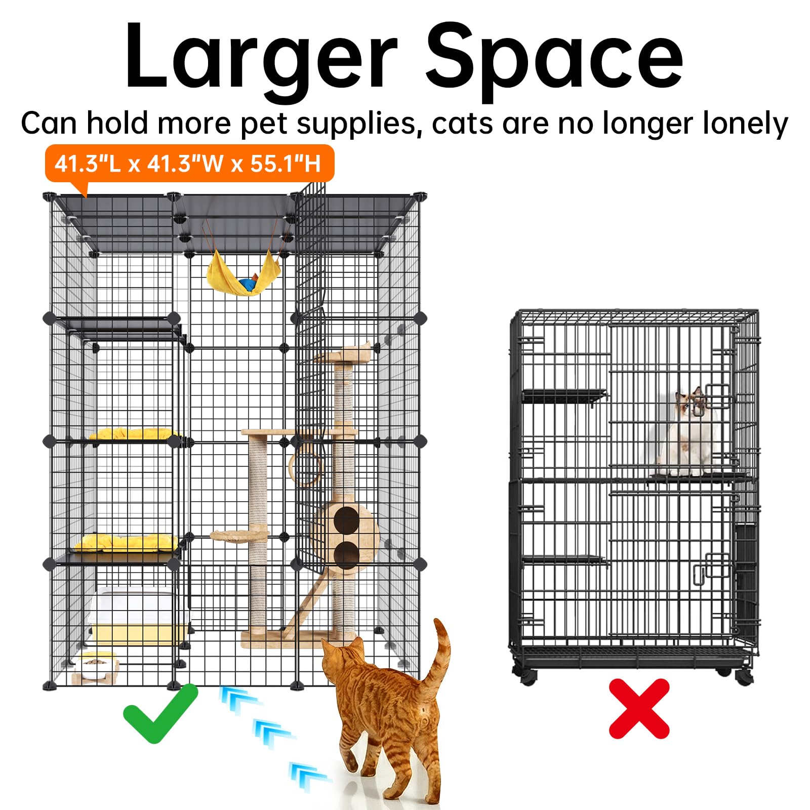 Oneluck Extra Large Cat Cage - DIY Cat Playpen -3