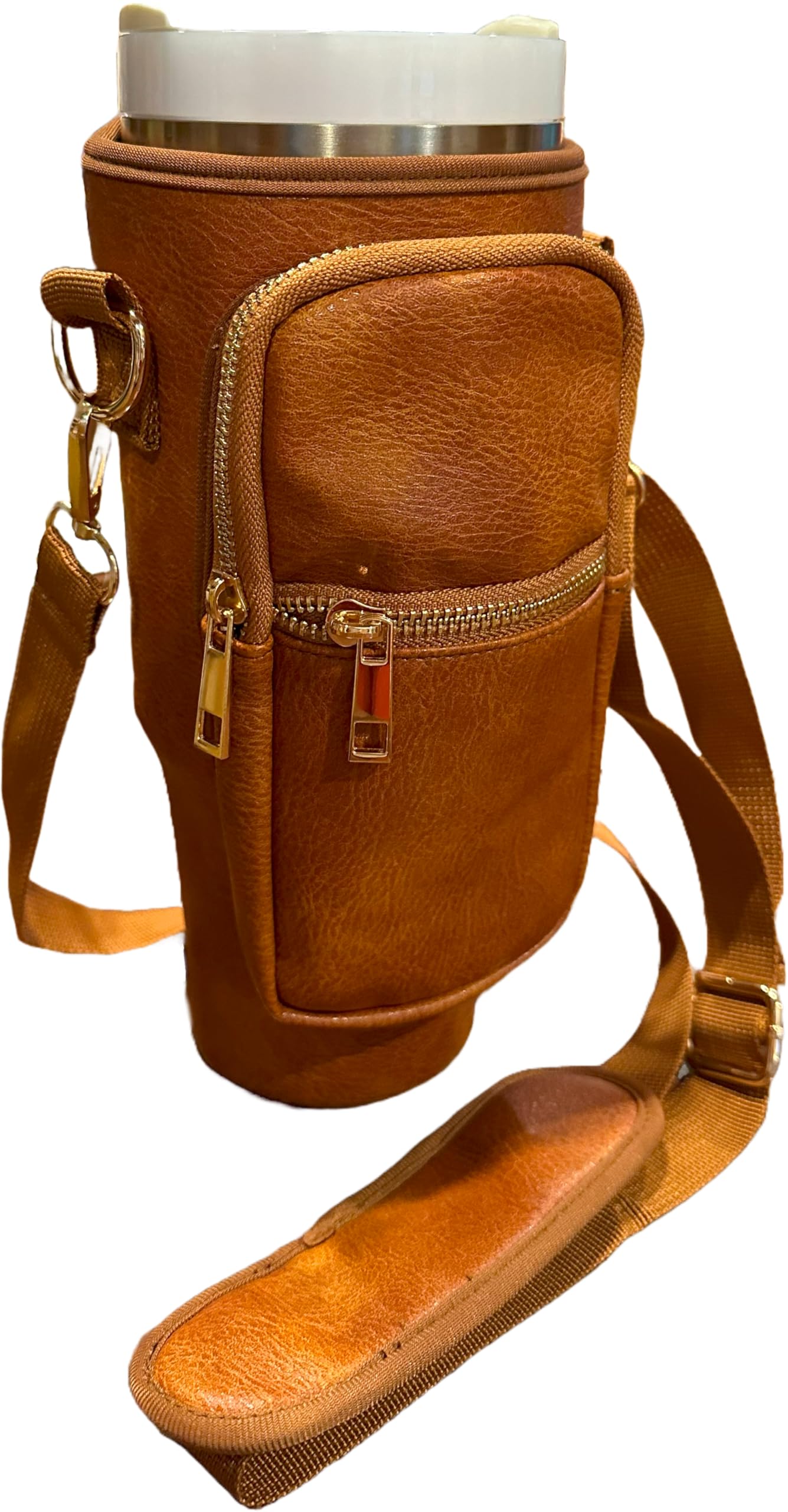 Resin & Reed Bolsa de transporte para botellas de agua con cartera para teléfono, compatible con Stanley de 40 onzas y otros vasos