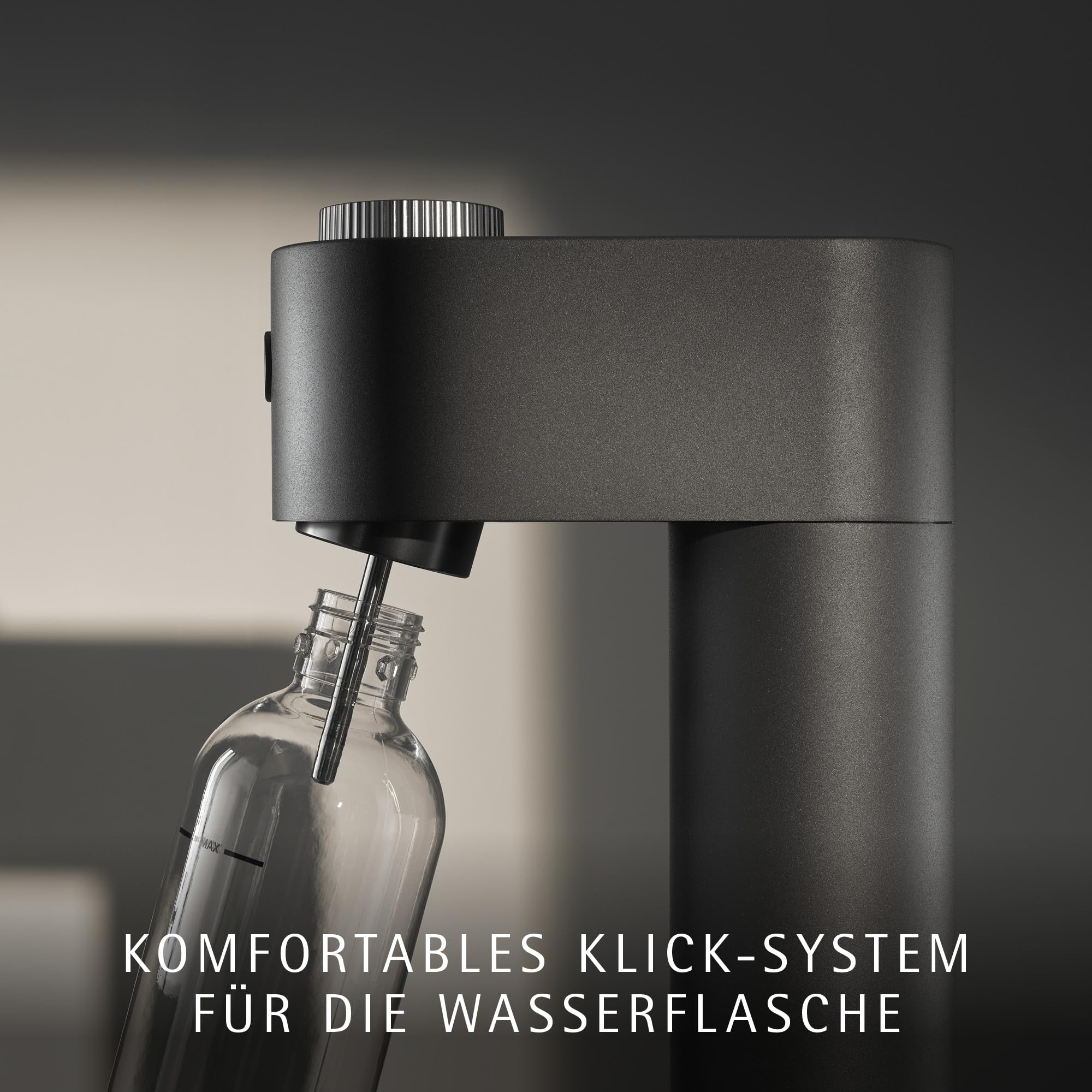 WMF Element One Wassersprudler – vollautomatische Edelstahl Sprudelmaschine mit 3 Graden, platzsparendes Design, eleganter Soda Maker & Sprudelgerät für prickelnden Genuss auf Knopfdruck, Farbe Lava