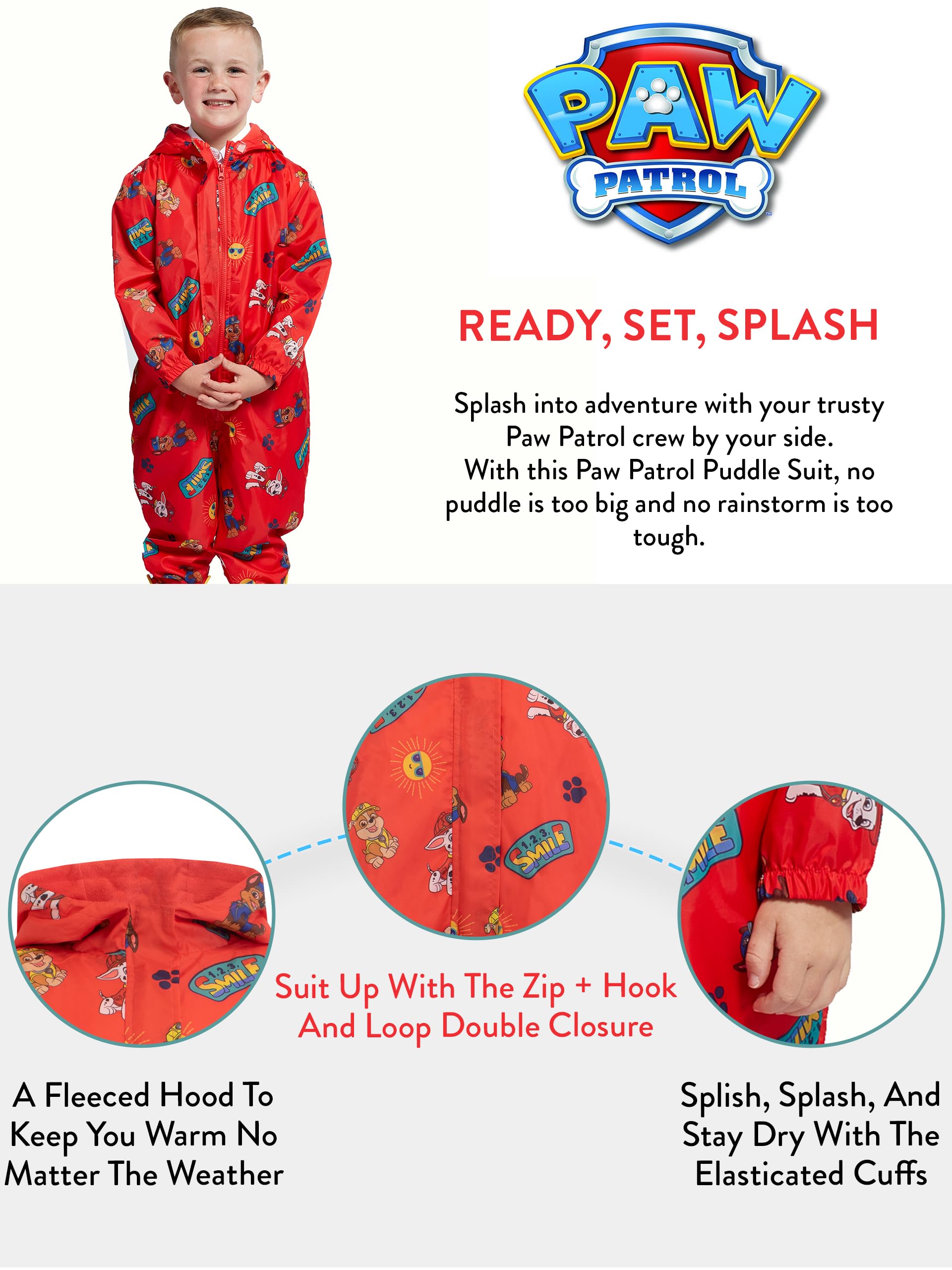 PAW PATROL Regenanzug | Matschanzug Jungen | Regenkleidung Kinder | Overall Für Jungs