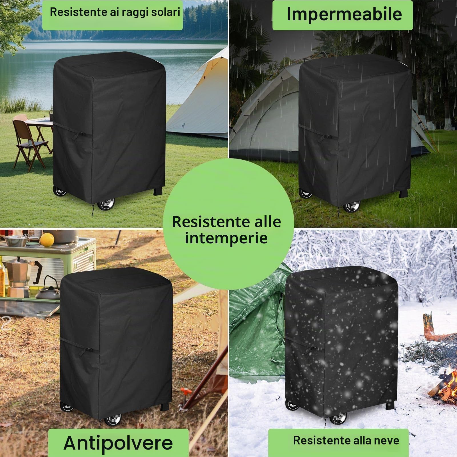 Copertura per Barbecue, 80x66x110cm Universale Telo Protettivo per BBQ Grill Copri Barbecue da Esterno, 420D Oxford Impermeabile Telo Copri Barbecue Antivento Anti-UV