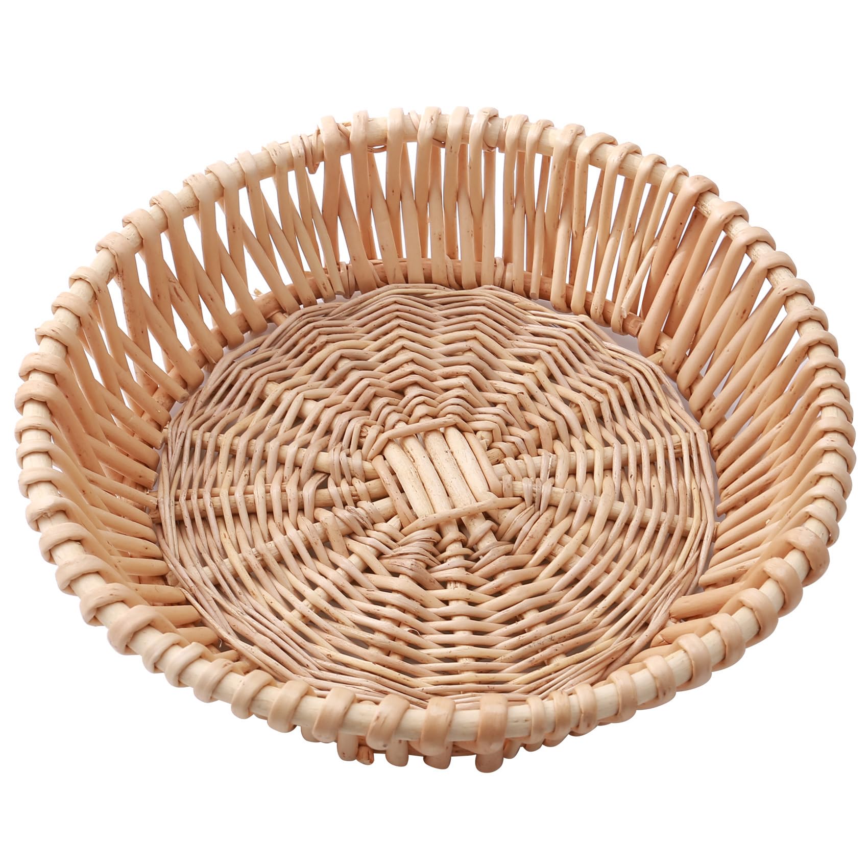 detee Hand-Woven Basket, Wicker Basket, Food Serving Basket for Bread, Fruit, Vegetable Storage, Gift Basket 25 x 8cm