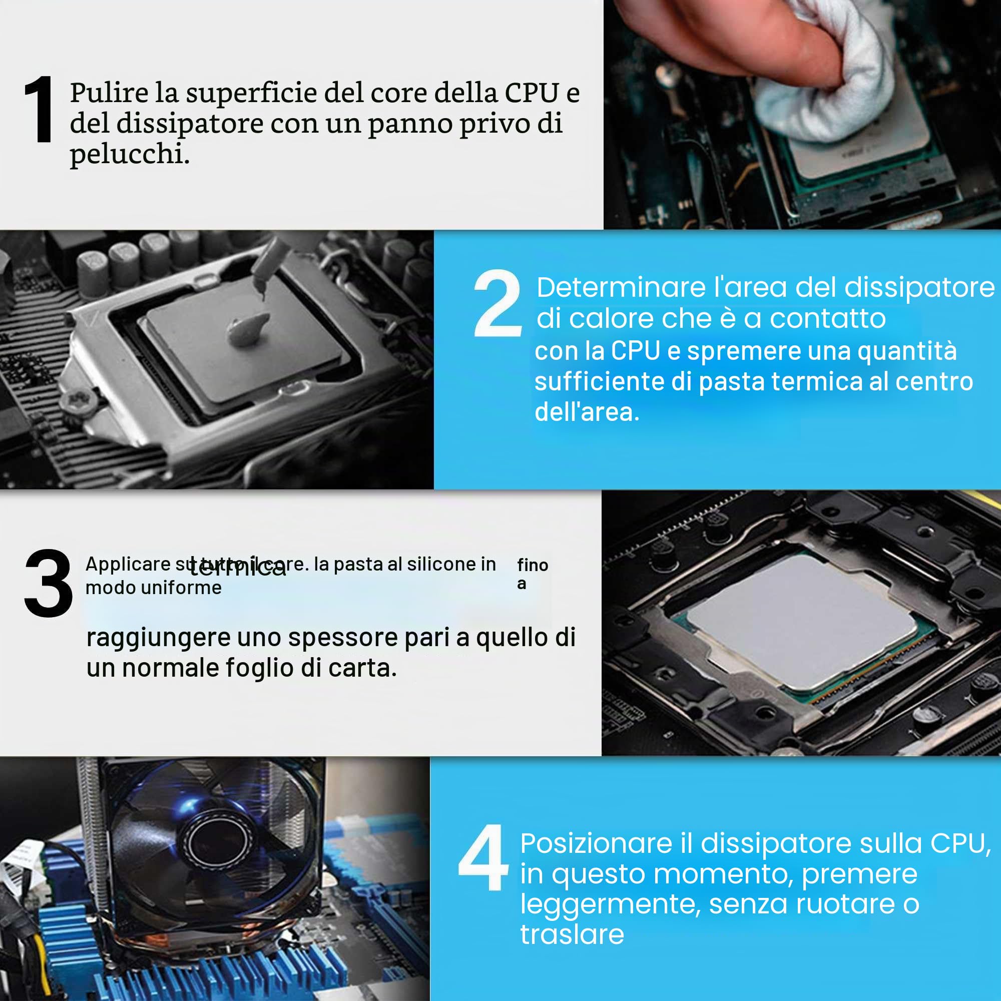 OcioDual Pasta Termica CPU, Thermal Paste Halnziye HY710 3.17W/MK(10g), Pasta Termica CPU Alte Prestazioni, Processore, GPU, PS4, PC, Non Conduttivo, Stucco dissipatore di grasso, Barca