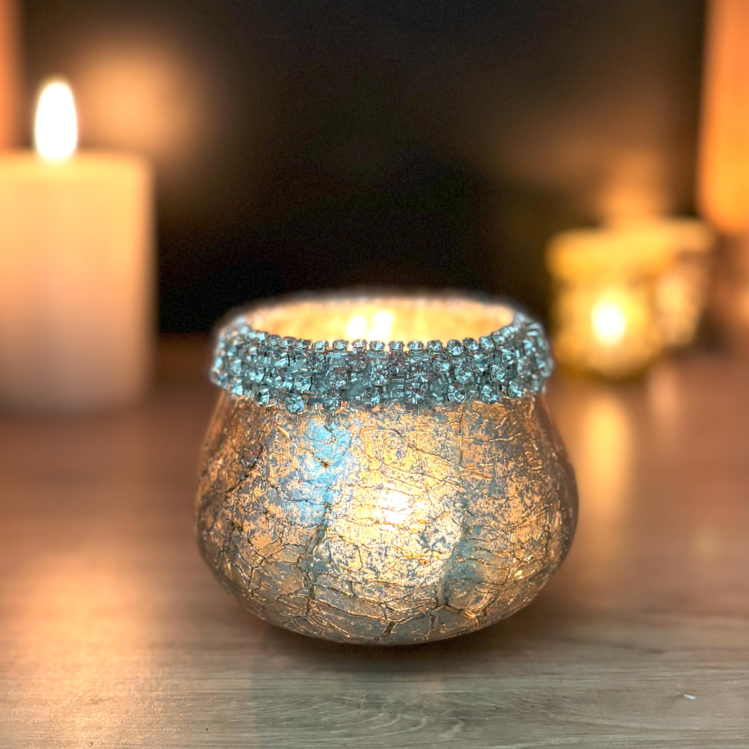 Trunkin' Silver Votive Tealight Candle Holders with Gift Bfox Set of 2 // Tealight Candle Holders for Diwali & Christmas // Lighting Decoratio // Corporate Gifts // Home Decors