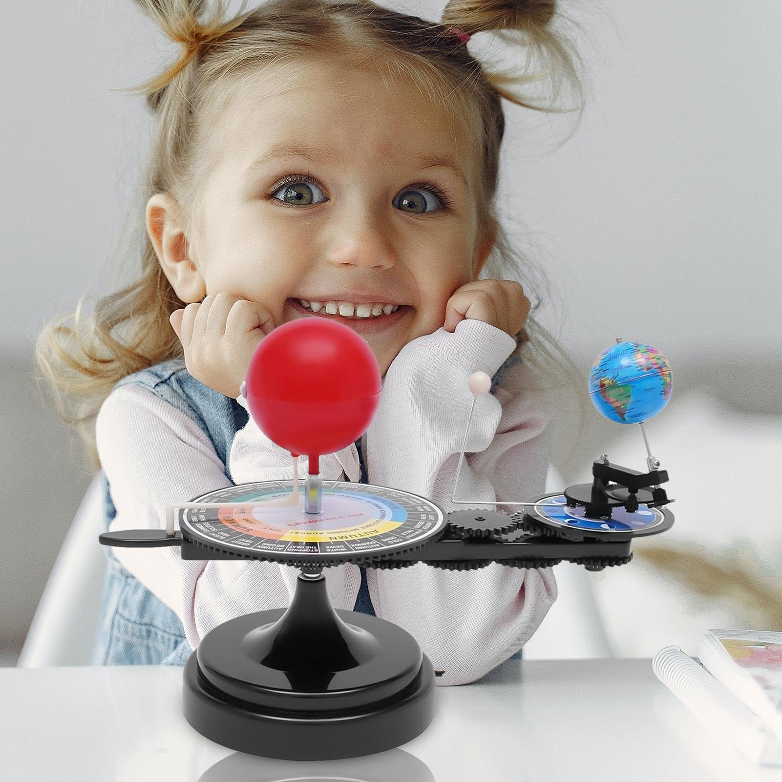 System Planet Model Kit, Astronomy Teaching Model with estable Base for | Kids, Children, Girls, Boys, , Student, Sturdy Material ABS and Metal, Small Size