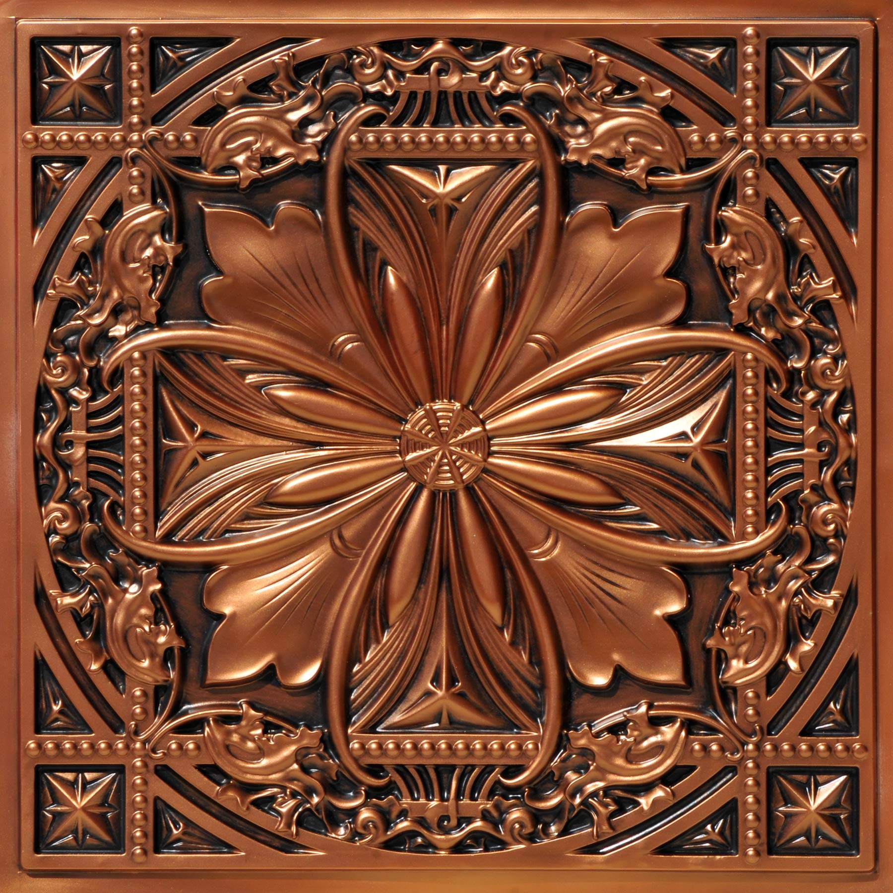 From Plain To Beautiful In Hours DCT10ac-24x24-25 Milan Ceiling Tile, Aged Copper