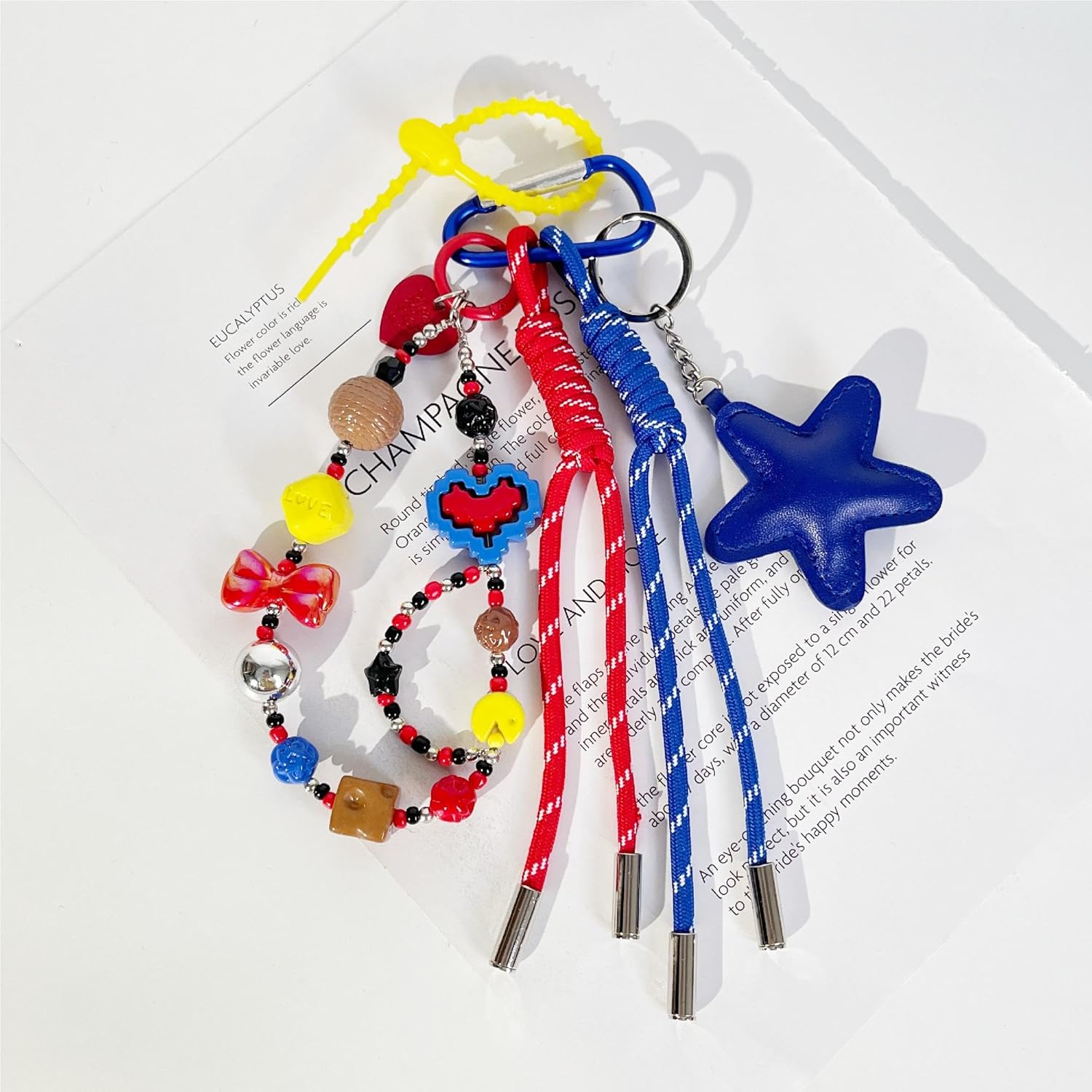 QTMY Beaded Rope Braided Keychain Bag Charms for Handbag Purse Backpack Accessories for Bogg Bag,942 - Image 2