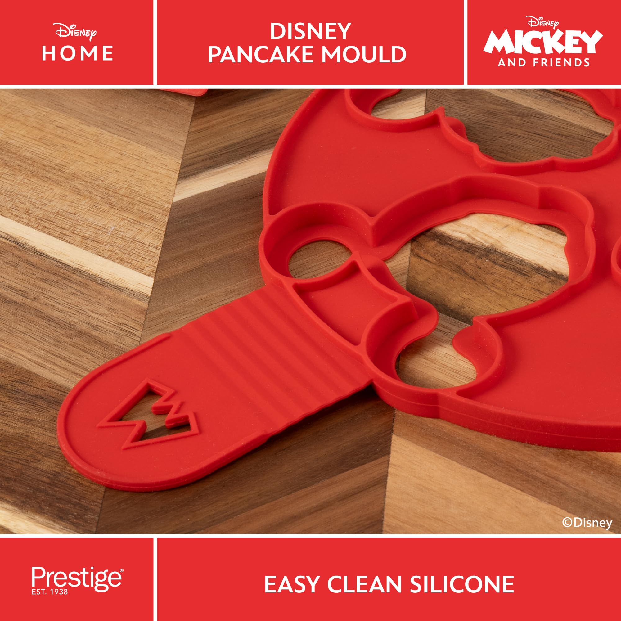 Prestige Disney Silicone Pancake Mould: Large Red Pancake Mould with Mickey & Minnie, Single - Image 3