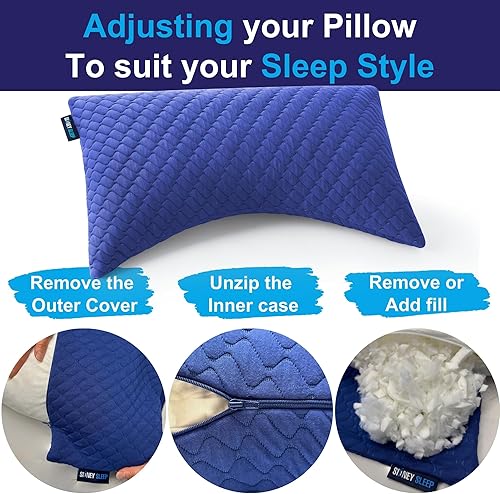 Miniatura 2 de Sidney Sleep Almohada para personas que duermen de lado y de espalda, comodidad para el dolor de cuello y hombros, relleno de espuma viscoelástica
