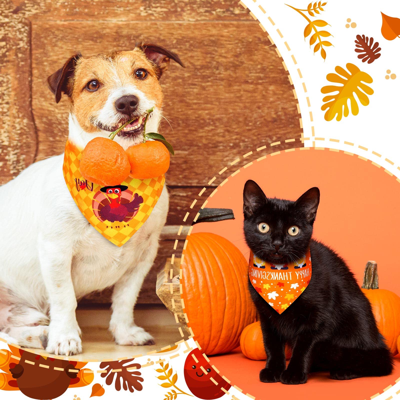 30 Stück Hundehalstücher für Weihnachten, Thanksgiving, Dreieck, wendbar, Lätzchen für Hunde, Herbst, Mädchen, verstellbares Haustier-Halstuch für kleine, mittelgroße und große Haustiere (groß)