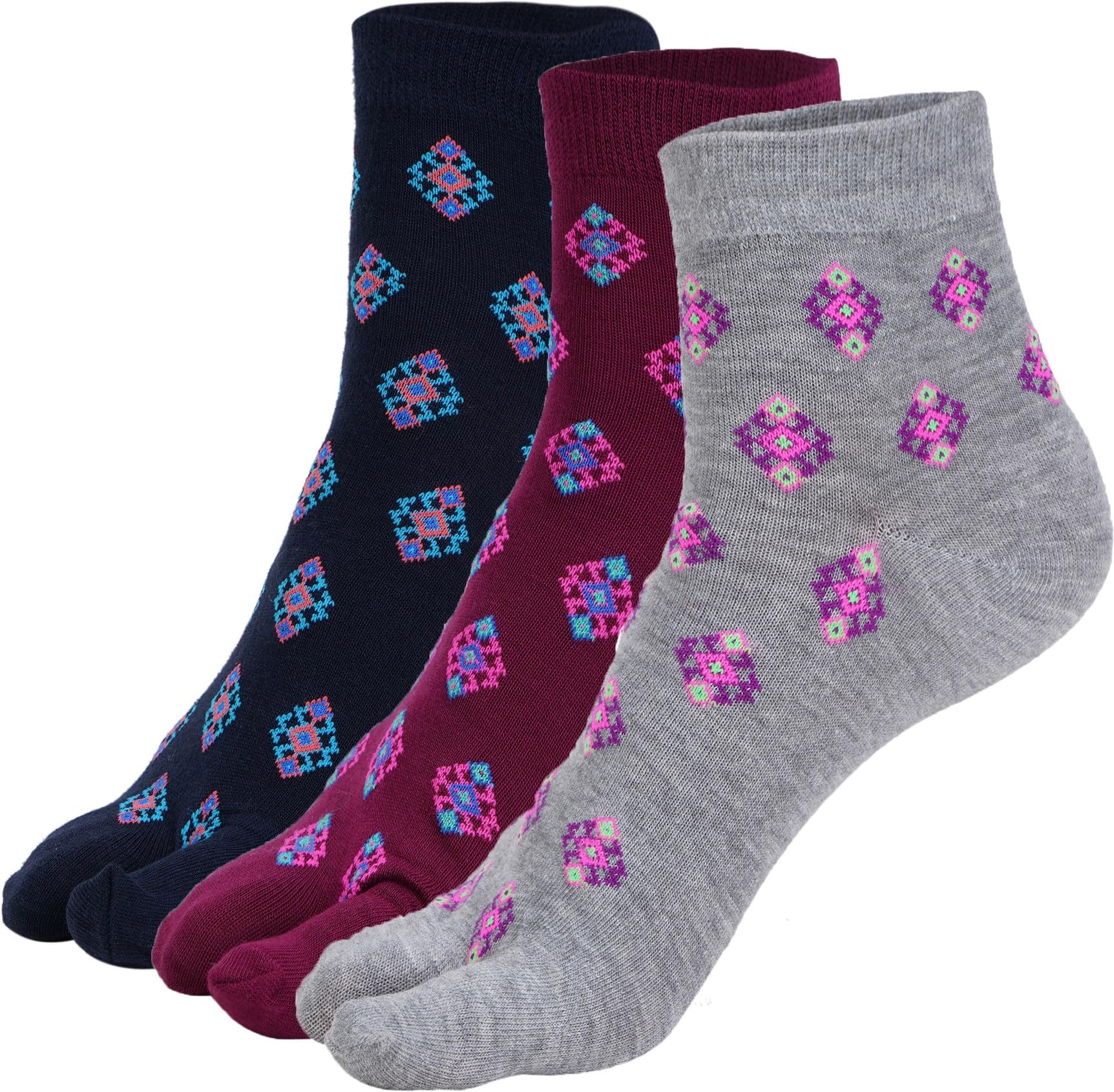 Women's Ankle Cotton Socks (Pack Of 3 Pair, Multicolored, Free Size, Ankle Length)-image-46