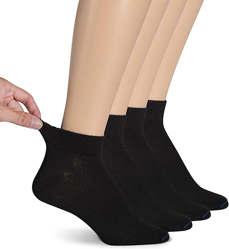 Dr. Scholl's Calcetines circuladores y diabetes para mujer, paquete de 4 y 6 pares, control de humedad no vinculante Negro - Corte bajo (4 pares)