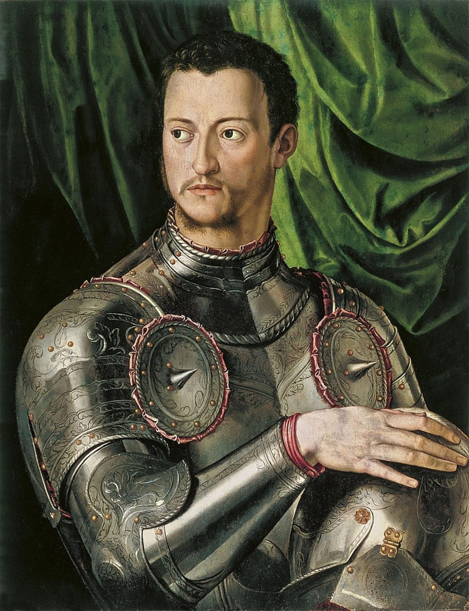 SERENDIPITP Vintage Picture Print on Canvas Wall Art Poster Portrait of Grand of Tuscany Cosimo I De Medici in Armor by Agnolo Bronzino Artwork Print Poster for Wall Decor 60x90cm