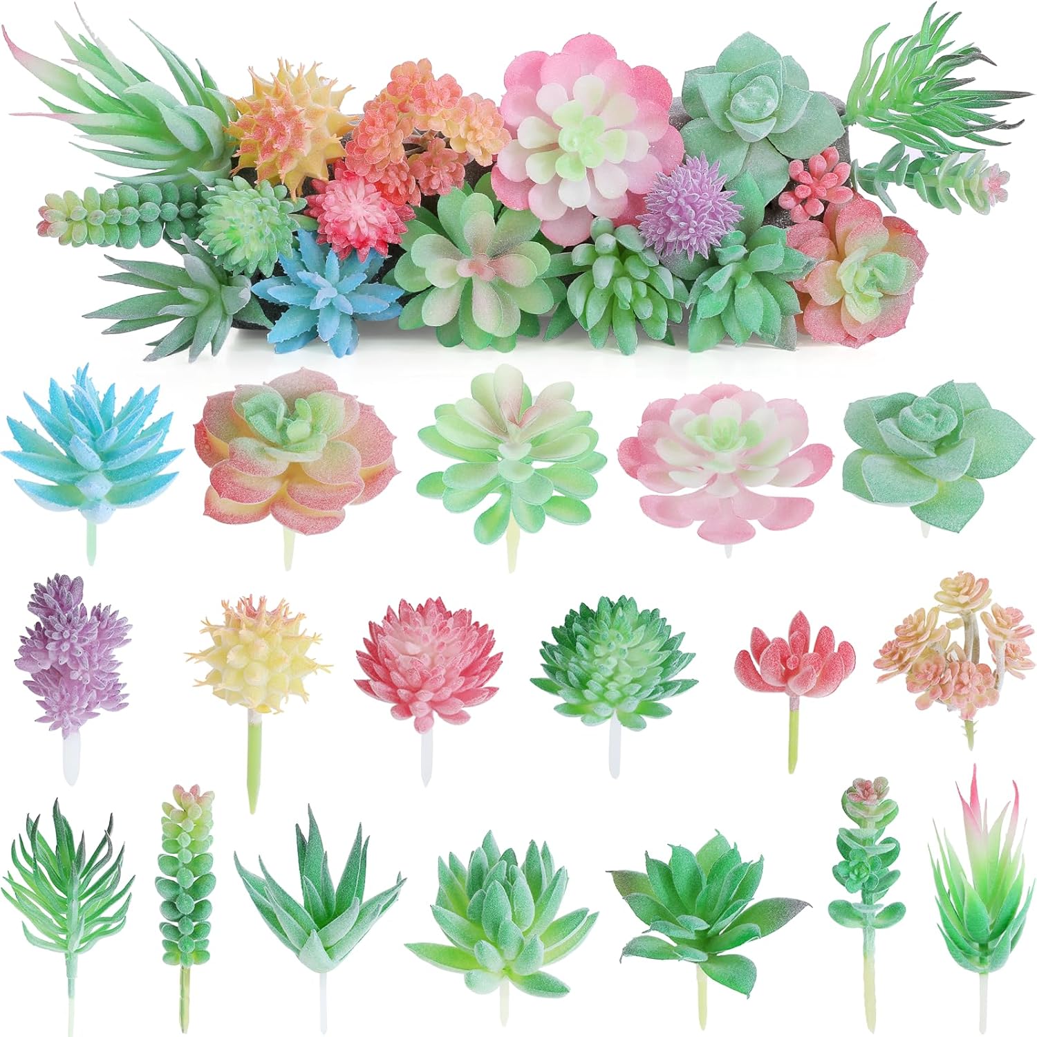 HEY FOLY 18pcs Artificial Succulents Unpotted Fake Plants