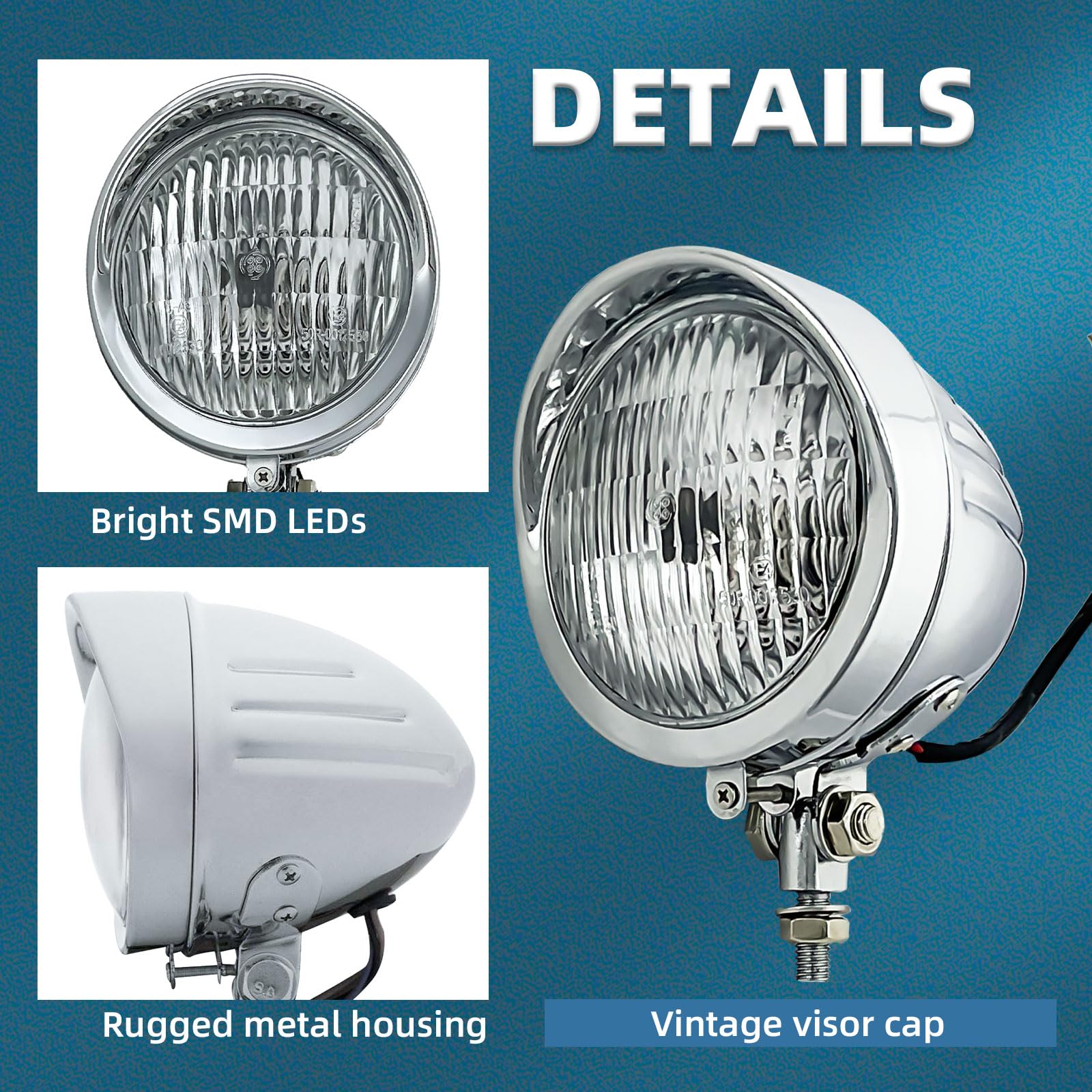 Amazon | BOSCY 4.5インチ ヴィンテージ LED オートバイ ヘッドライト