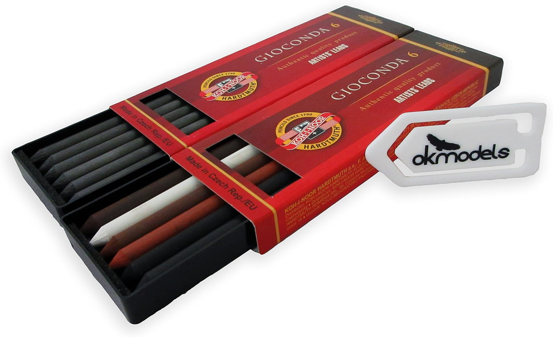 KOH-I-Noor 4865/2B and 4869/III 5.6mm Diameter GIOCONDA Leads Set with Paper Clip