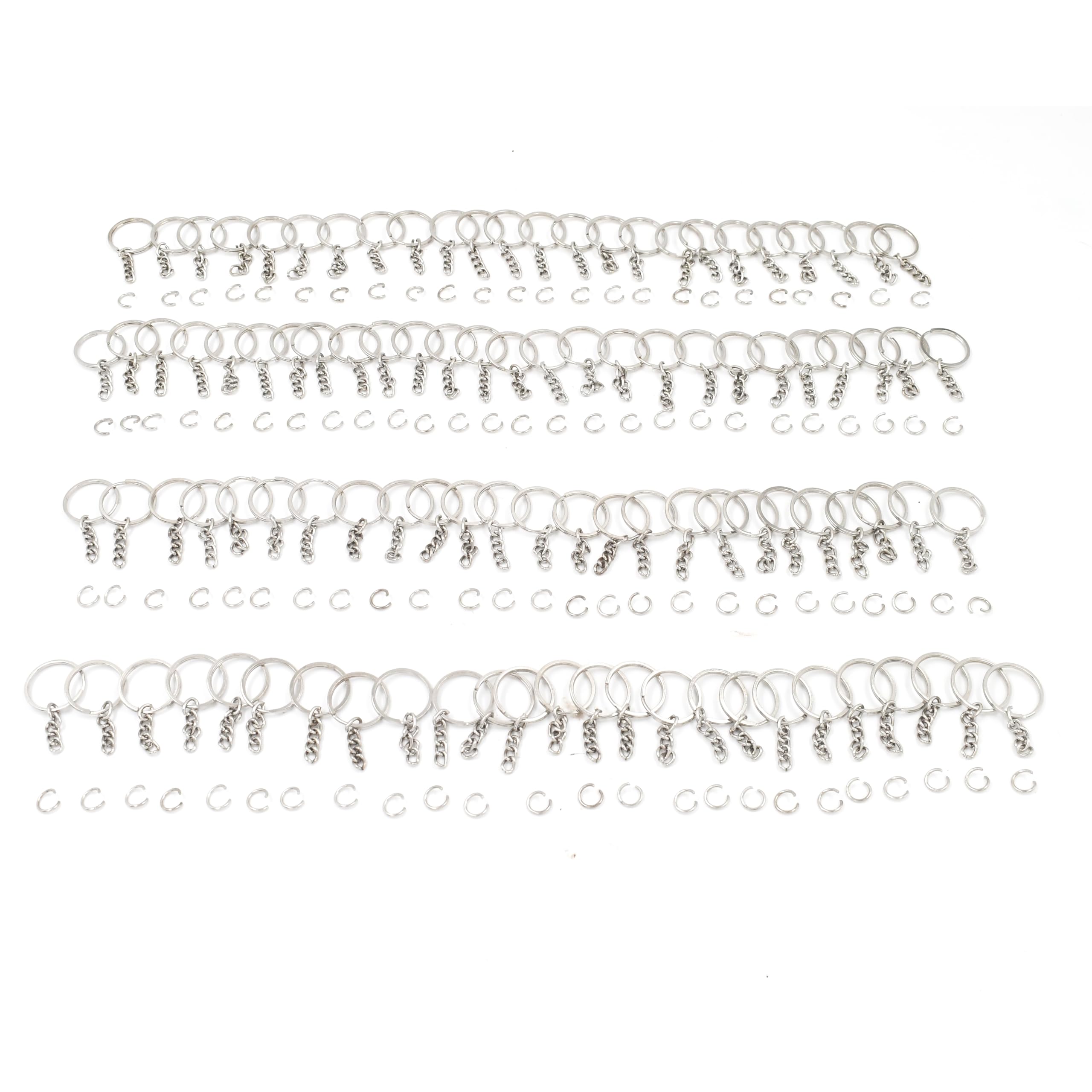 IVEI DIY Keychain Rings with Open Jump Rings for Craft | Metal Split Keyring of 25mm | Set of 100 for Jewlery, Charms and Purse Making | Craft Essentials for Small Businesses (Keychain Rings Set 100)-image-24