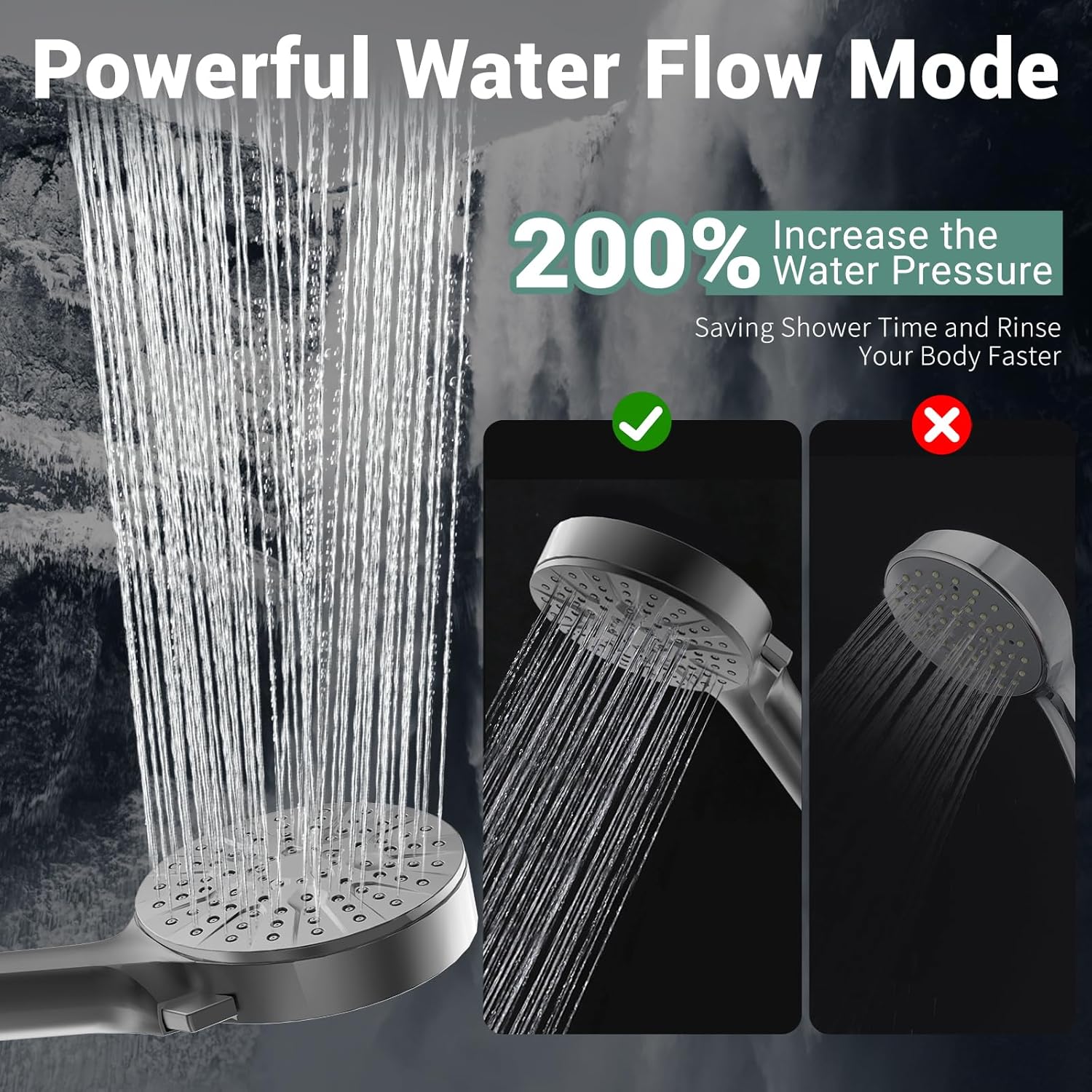 6-Mode Shower Head with Handheld, High Prure Handheld Shower Heads,