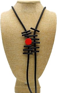 Bysonglezai Halskette Damen Ketten Anhänger Frauen Geschenk Rote Holz-Statement-Halskette Für Damen Vintage Gummiseil Pull...