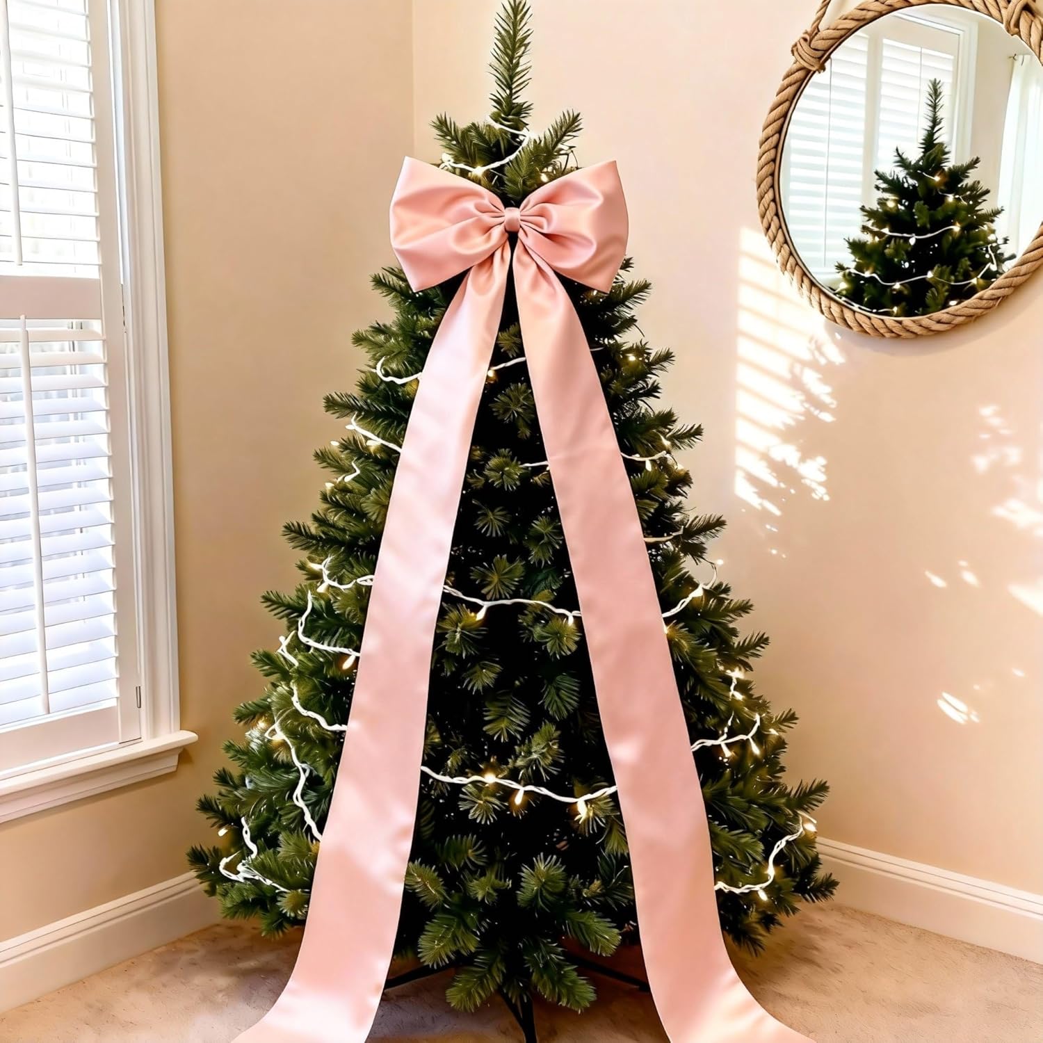 Extra Long Satin Pink Bow for Coquette Room Decor,70x20 Inch Bow Wall Decor for Valentine's Day Bachelorette Bridal Shower Wedding Birthday Christmas Decorations