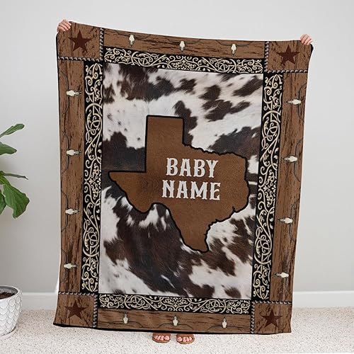 Miniatura 9 de Mantas de bebé de Texas, cosas occidentales, mantas de bebé personalizadas para niños, mantas de bebé de vaquero de cuerno largo para niñas, manta