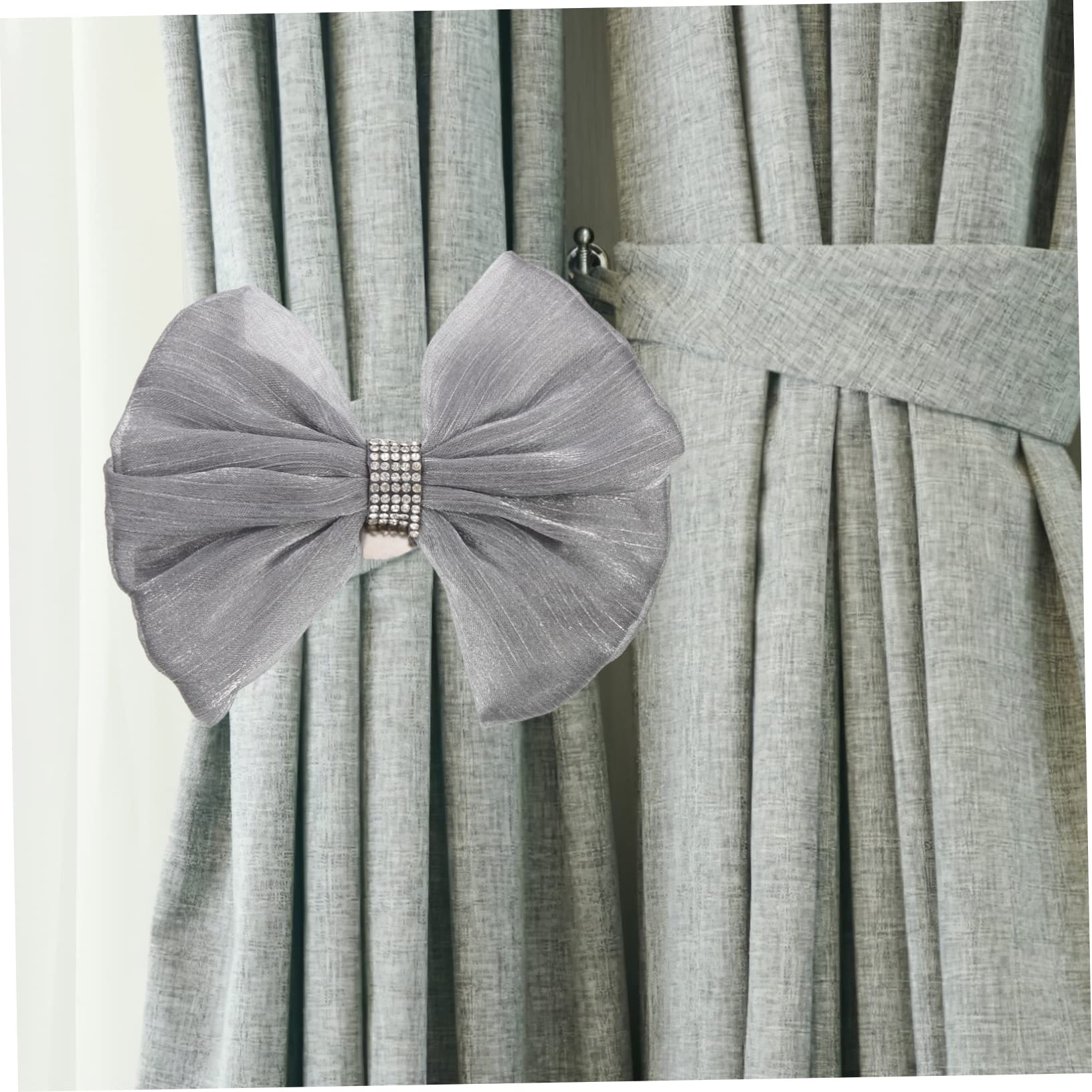 Cabilock 4pièces Ruban De Rideau Mousseline avec Nœud Décoratives pour Fenêtres Accessoire De Mariage Et Décoration De Bureau
