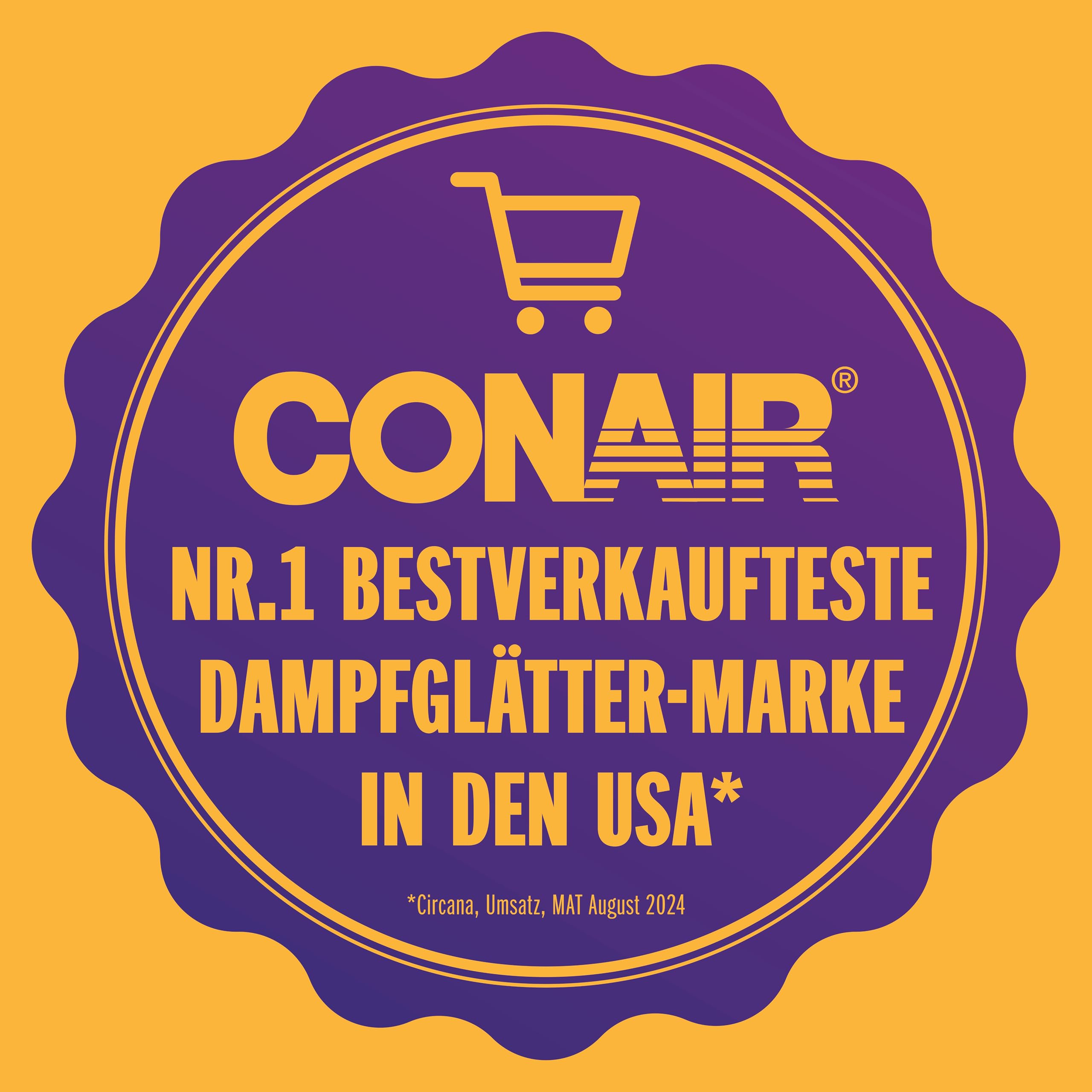 Conair Turbo ExtremeSteam Dampfglätter mit 5 EInstellungen | Dampfleistung 25g/Min. | Schnelle Aufheizzeit | 3 Aufsätze für feine und schwere Stoffe + Bügelfalten | weiß/beige