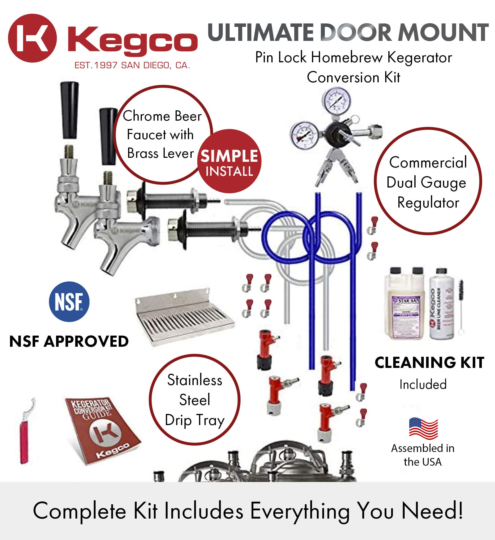 3PUCK2-PLCP-NT Kegerator Kit de 2 grifos, cromado 2