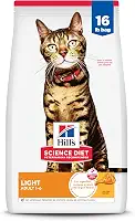 Ração Hill's Science Diet Light para gatos adultos com baixas calorias sabor frango 7.25kg