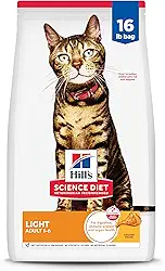 Ração Hill's Science Diet Light para gatos adultos com baixas calorias sabor frango 7.25kg