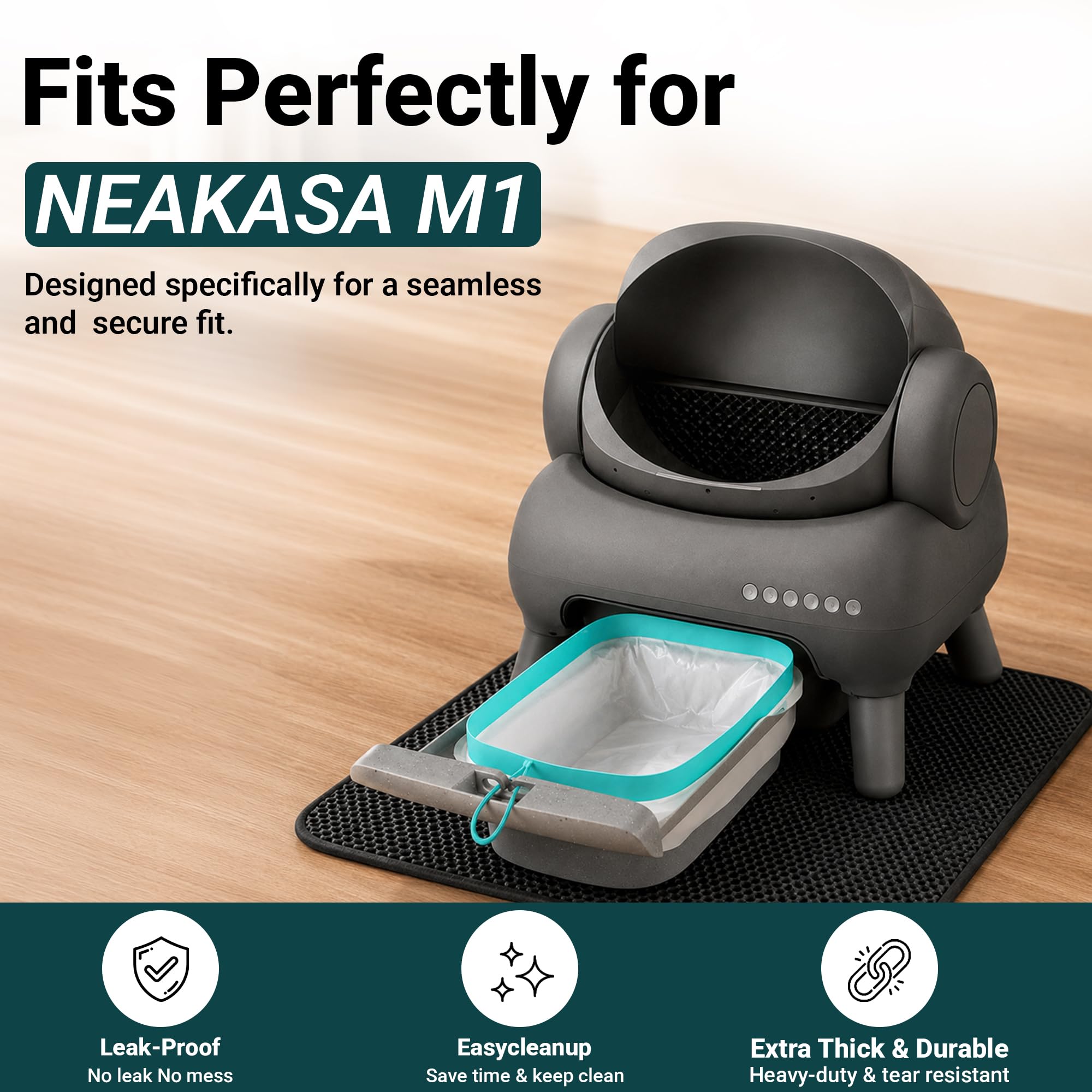 Neakasa - Bolsas de arena para caja de arena, paquete de 100 bolsas de arena para gatos, cordón resistente, a prueba de fugas y duraderas, bolsas de arena neakasa m1 para una limpieza fácil y sin