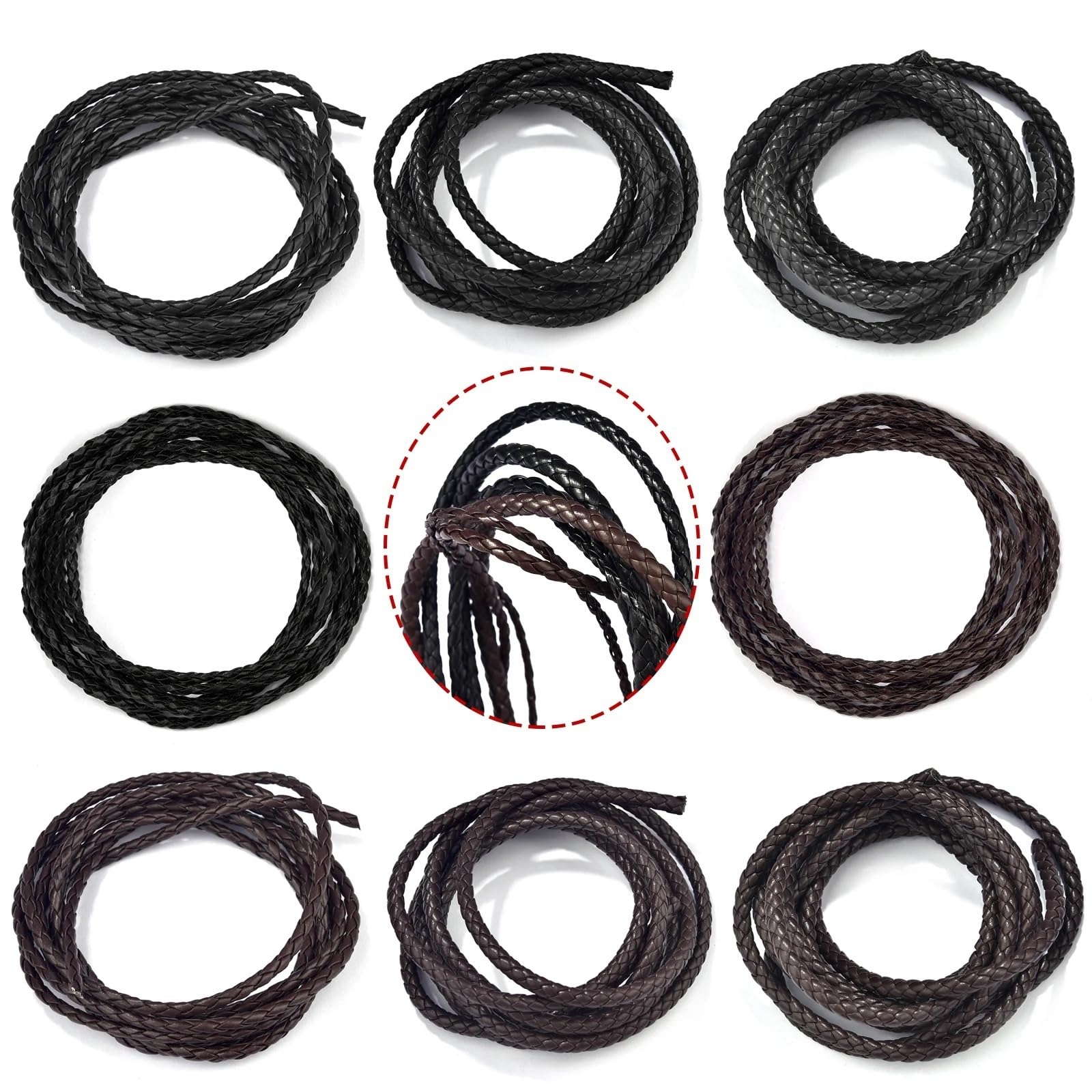 Corda intrecciata in pelle PU 2M