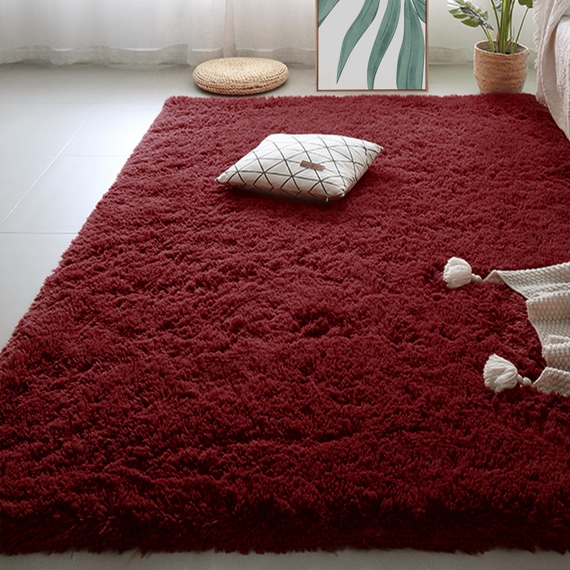 Tapis de couloir et salon vin rouge pour une ambiance chaleureuse