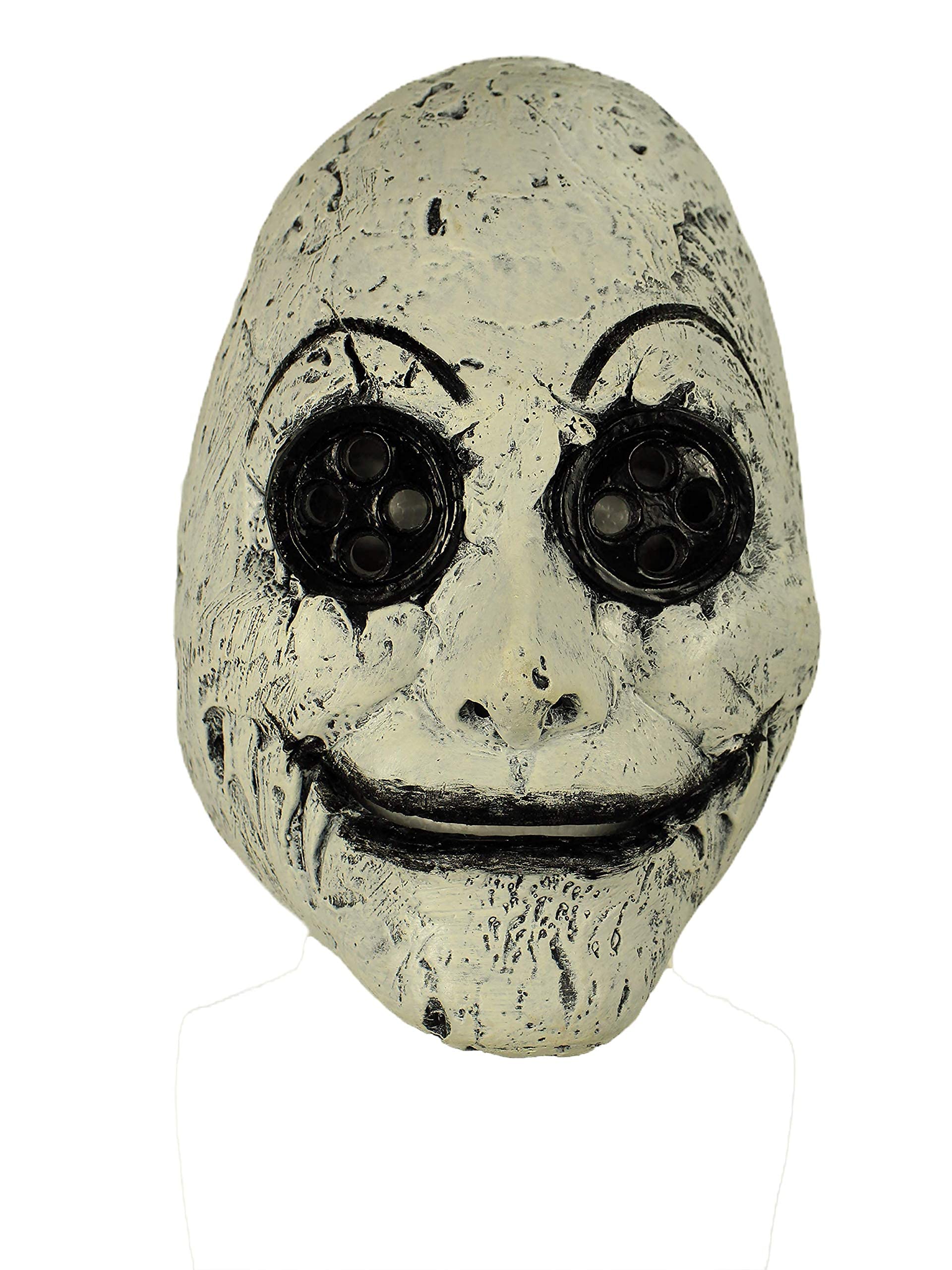 Ghoulish Productions - Máscara Ojos de Botones, Línea Urban Mask, Disfraz de Látex resistente, pintada a mano para Halloween Desfile de Carnaval, Fiesta de Disfraces, cosplay, Talla única adulto.