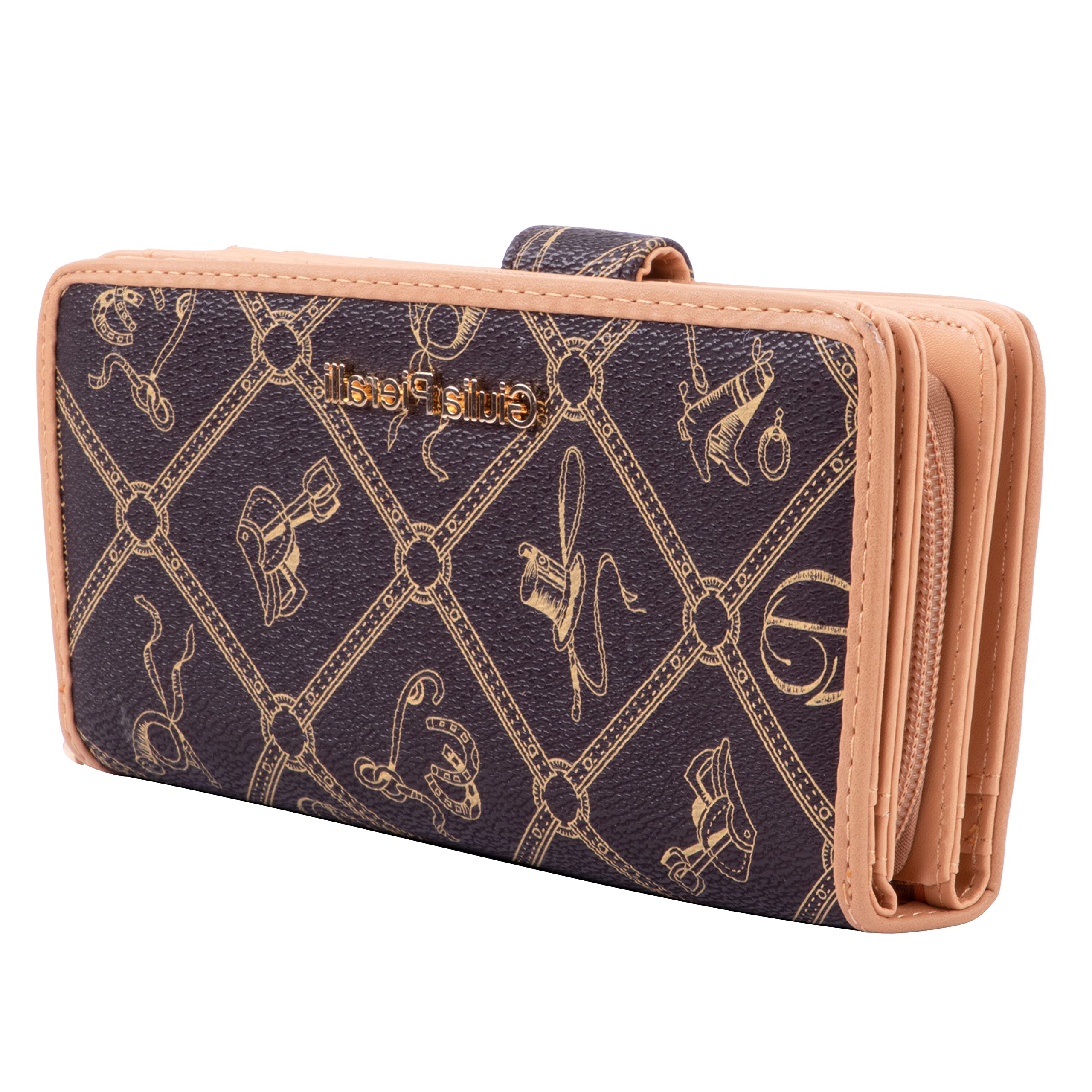 Women's Space Saving Wallet, Fashionable Purse, Multiple Compartments, XXL, Coffee, coffee, One Size,