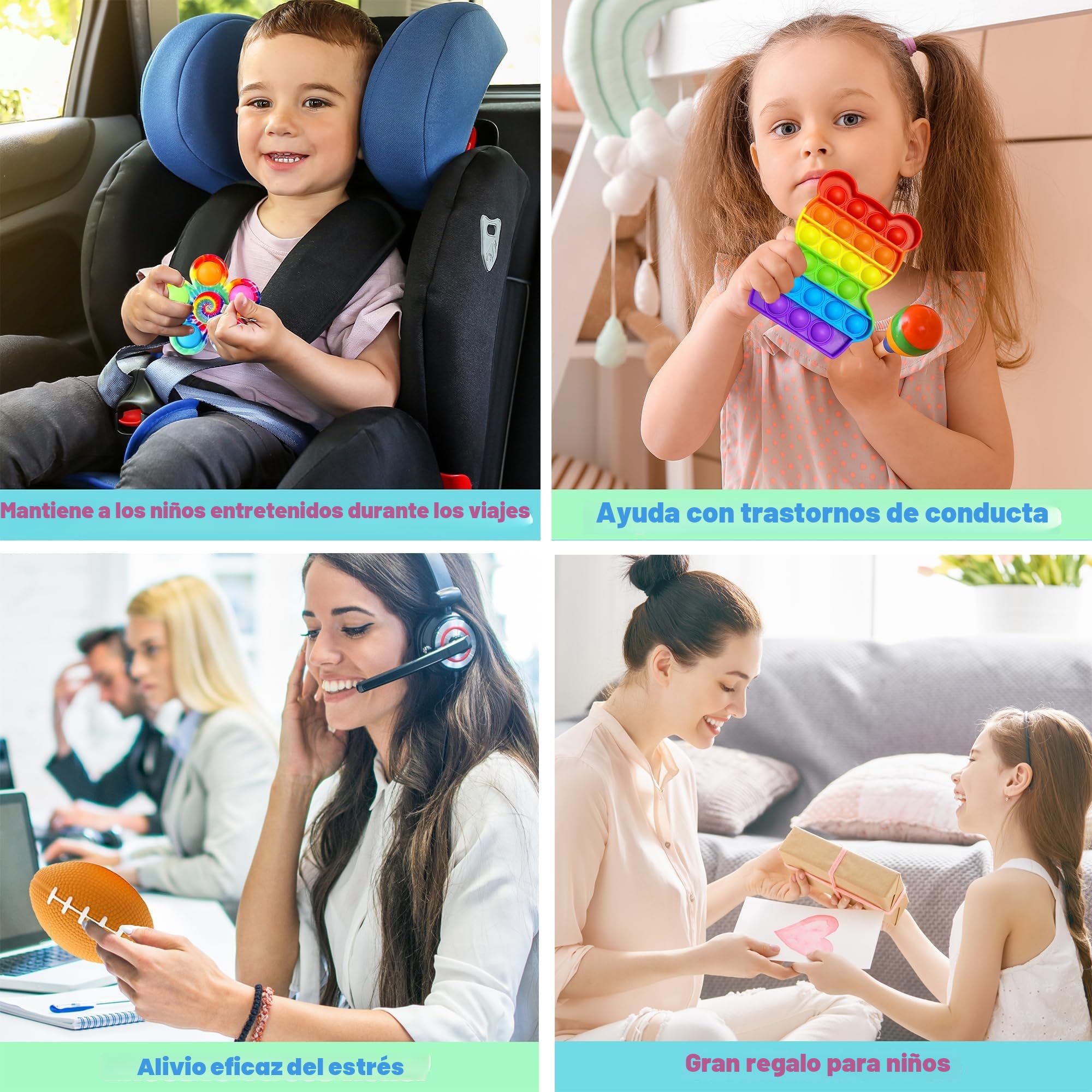 Chennyfun Kit de Juguetes Sensoriales, 80PCS Juguetes Antiestrés,Juguetes Aliviar el Estrés con Cubo Infinito, Unicornio Fidget Toy para Aliviar el Estrés y el Ansiedad Niños y Adultos, Autismo, TDAH
