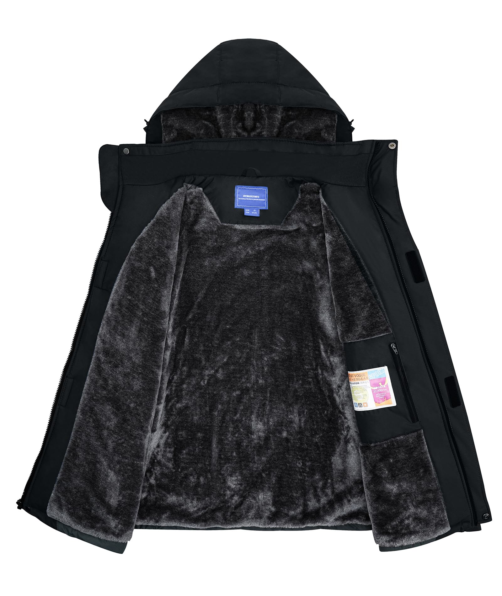 Zoofly Winterjacke Herren Wasserdicht Softshelljacke Warm Fleece Skijacke Winddicht Winter Outdoorjacke Männer Mit Abnehmbarer Kapuze