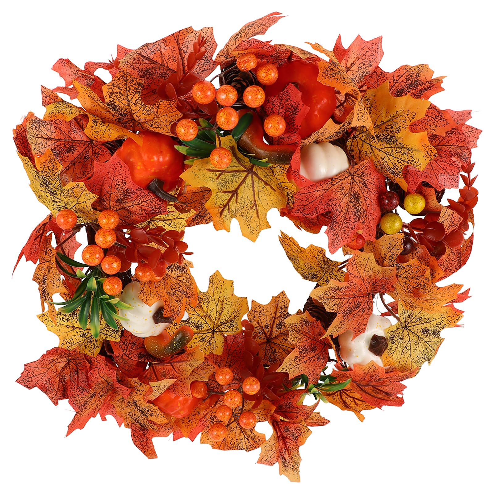 Couronne automne pour porte de Thanksgiving et fête d'Halloween