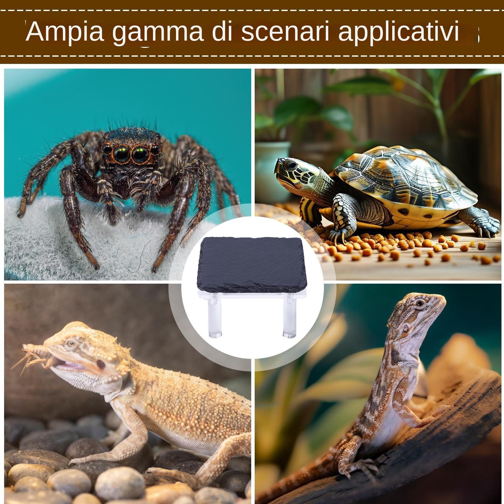Heizstein für Reptilien - Versteck für Reptilien mit Acrylständer | für Terrarium Habitat für Schildkröten Eidechsen Schlange