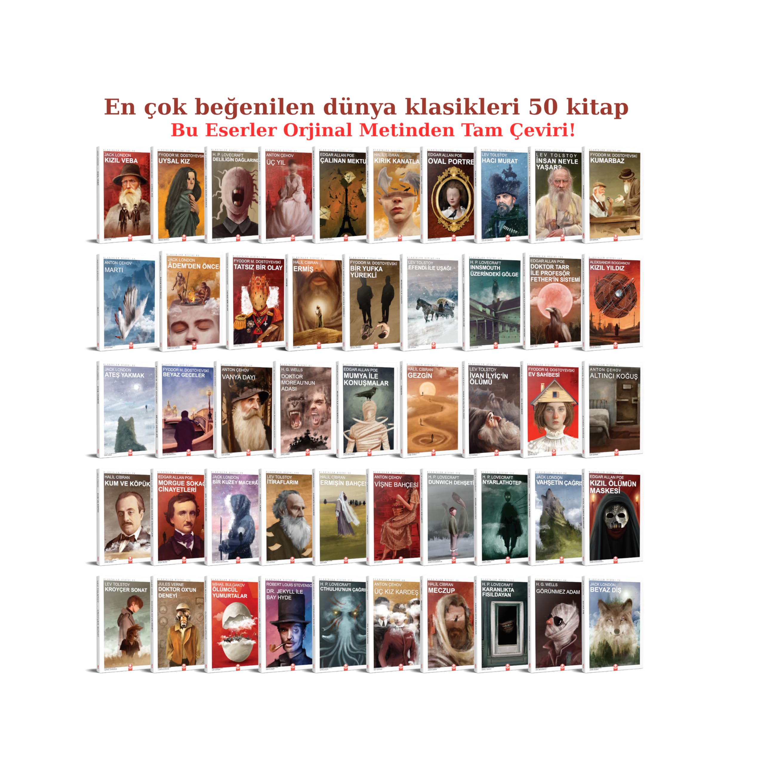 Dünya Klasikleri 50 Kitap Seti, Tam Çeviri, Orijinal Metinden…