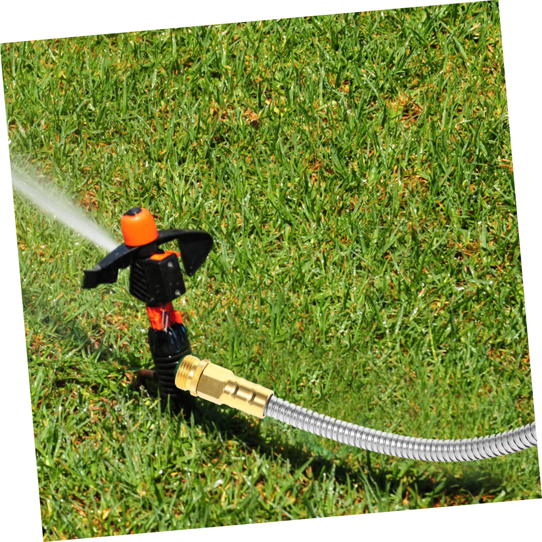 TOYANDONA Schlauchverbinder Edelstahl Gartenschlauchverlängerung mit Zwei Weiblichen Anschlüssen Flexibler Metallwasserschlauch für Bewässerung und Reinigungszwecke