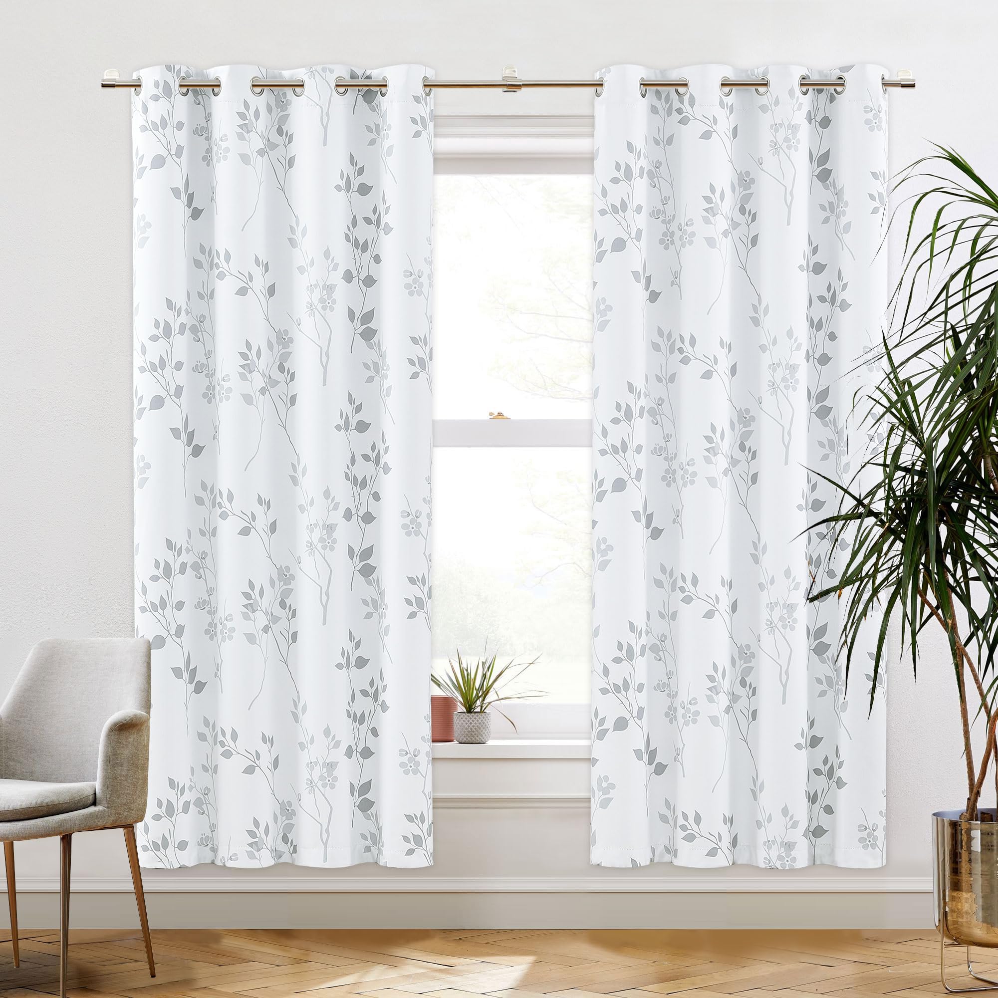 Beauoop Floral 100% Blackout Curtains