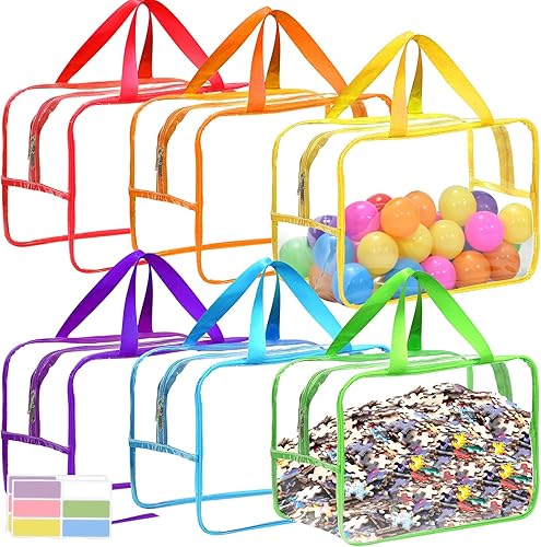 6 paquetes de bolsas de almacenamiento de juguetes extra grandes, 12.6 x 9.25 x 6.9 pulgadas, bolsas organizadoras de juguetes impermeables