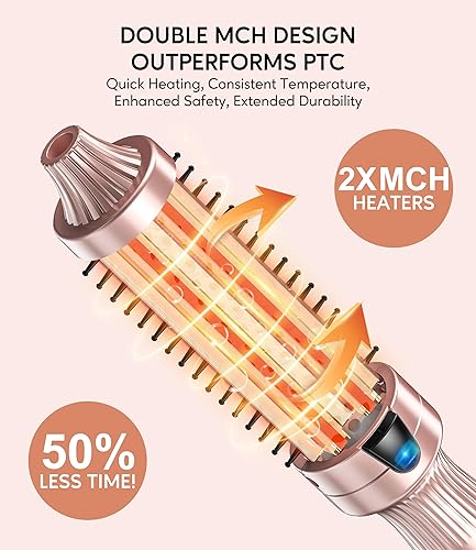 Miniatura 2 de Terviiix Thermal Brush 1.25 Inch Makes Volume Curls, Ceramic Tourmaline Ionic Hot Brush Heated Round Brush Volumizer, Digital Display 9 Temperatures