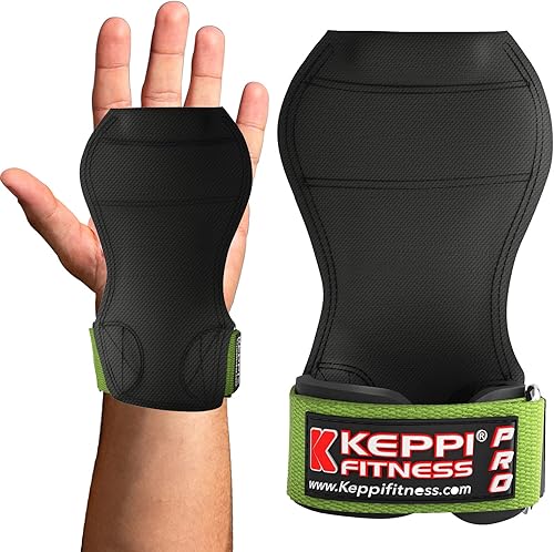 Keppi Puños de levantamiento de pesas PRO con correas de muñeca, muñequeras resistentes para peso muerto, tirar, gimnasio, entrenamiento, ejercicio,